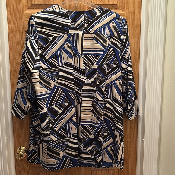 Kasper long modest royal blue, white and black dress jacket - Picture 2 of 10